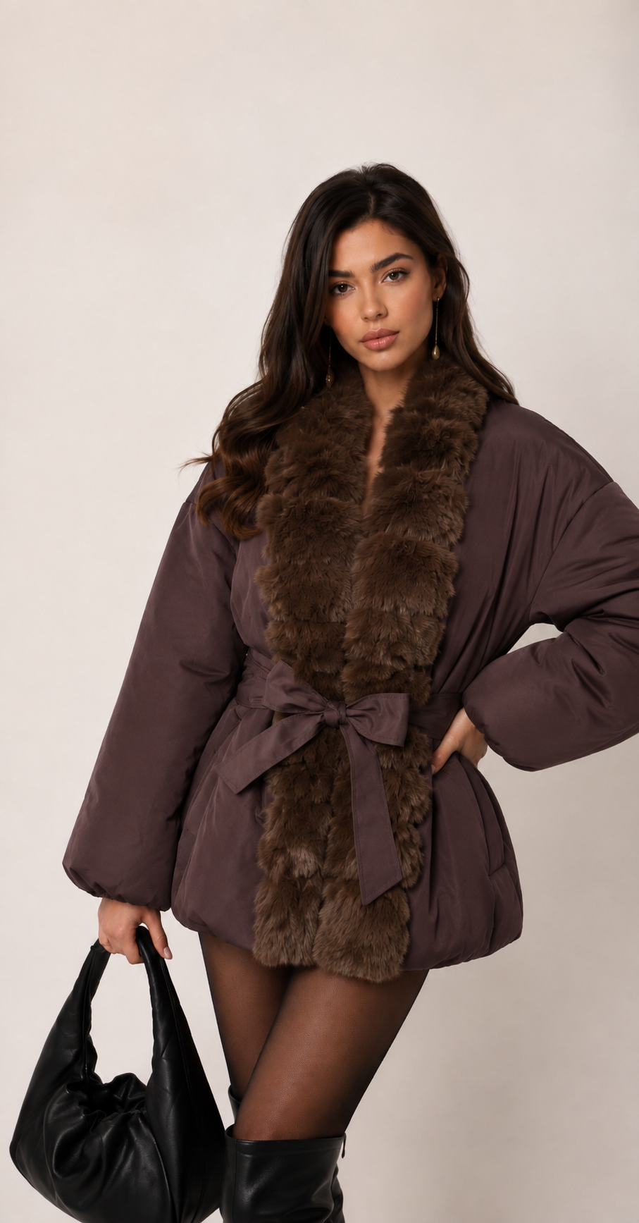 Winter jacket with belt