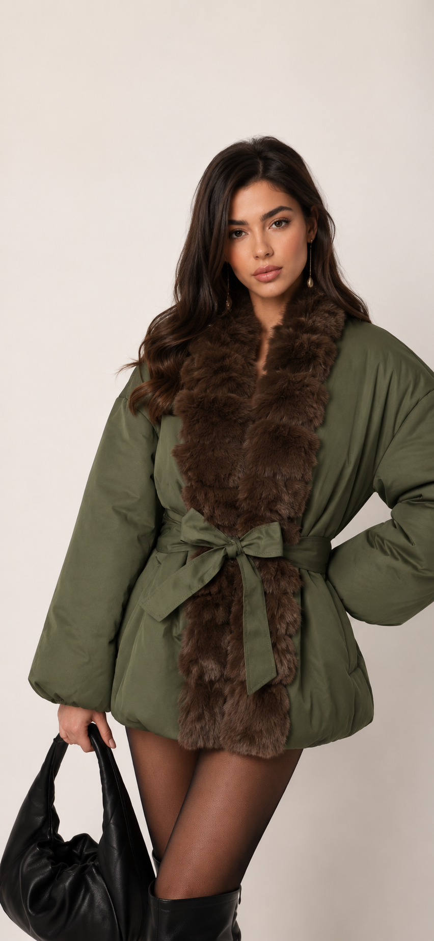Winter jacket with belt