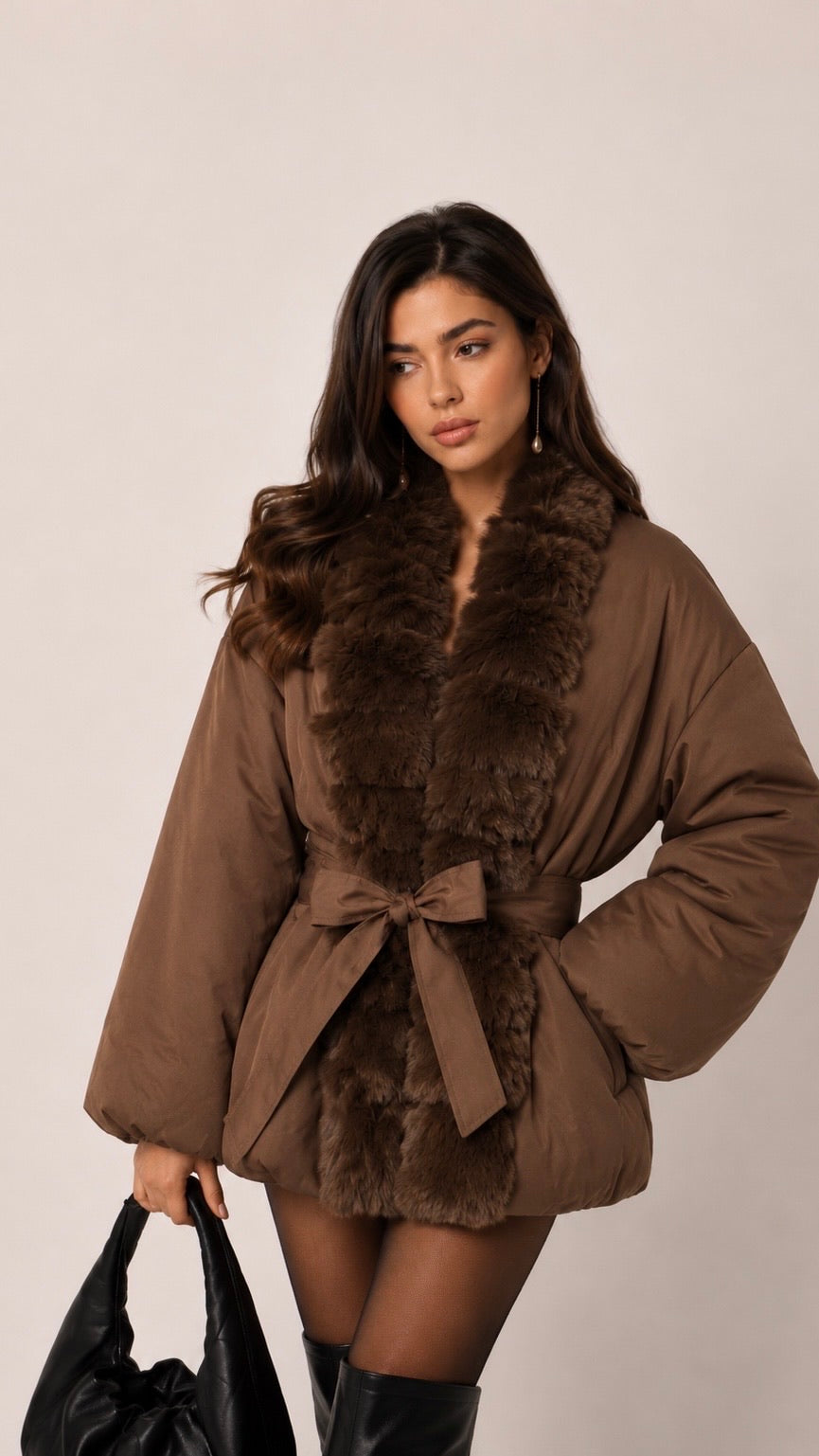 Winter jacket with belt