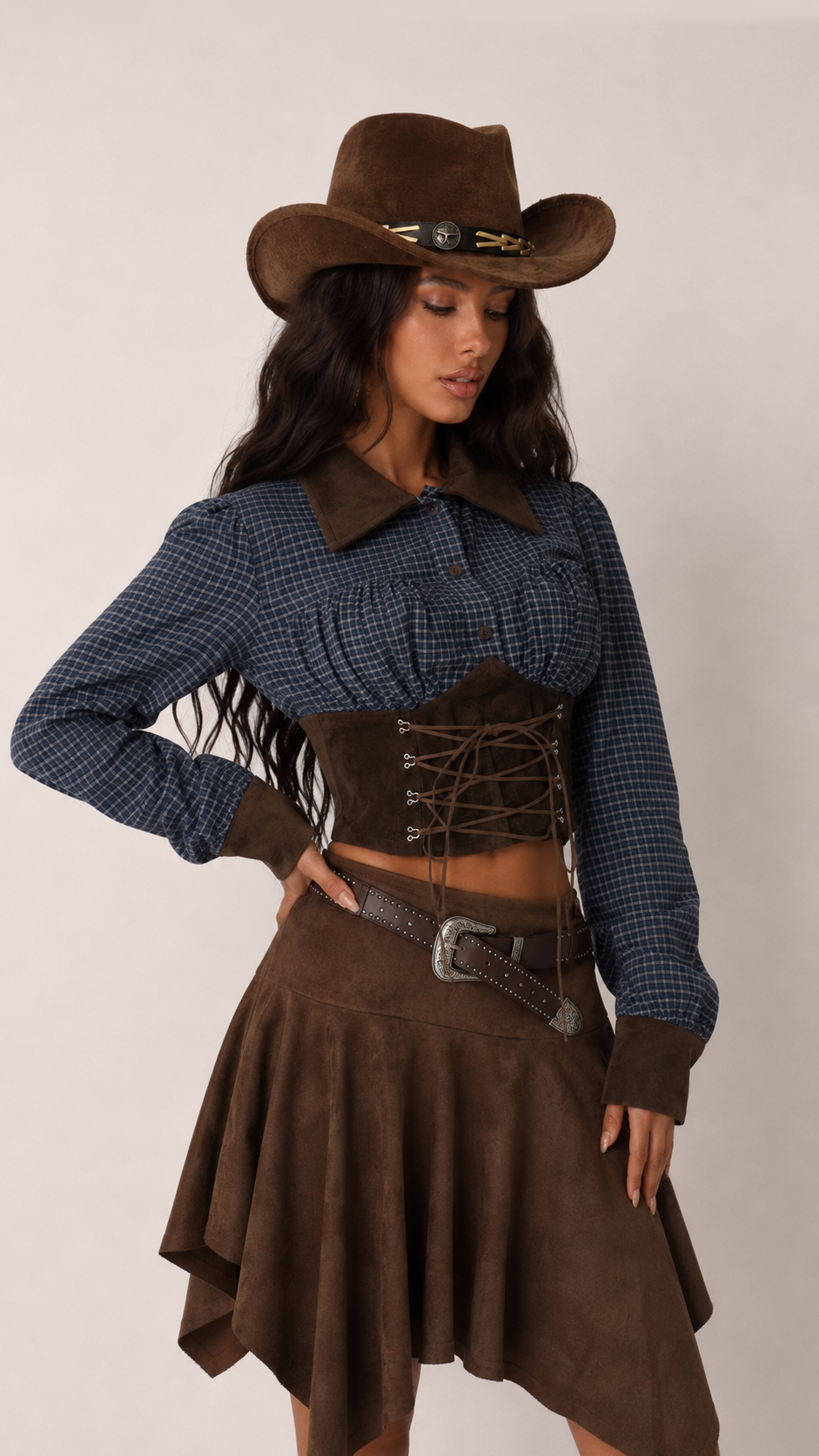 Cowboy cropped shirt