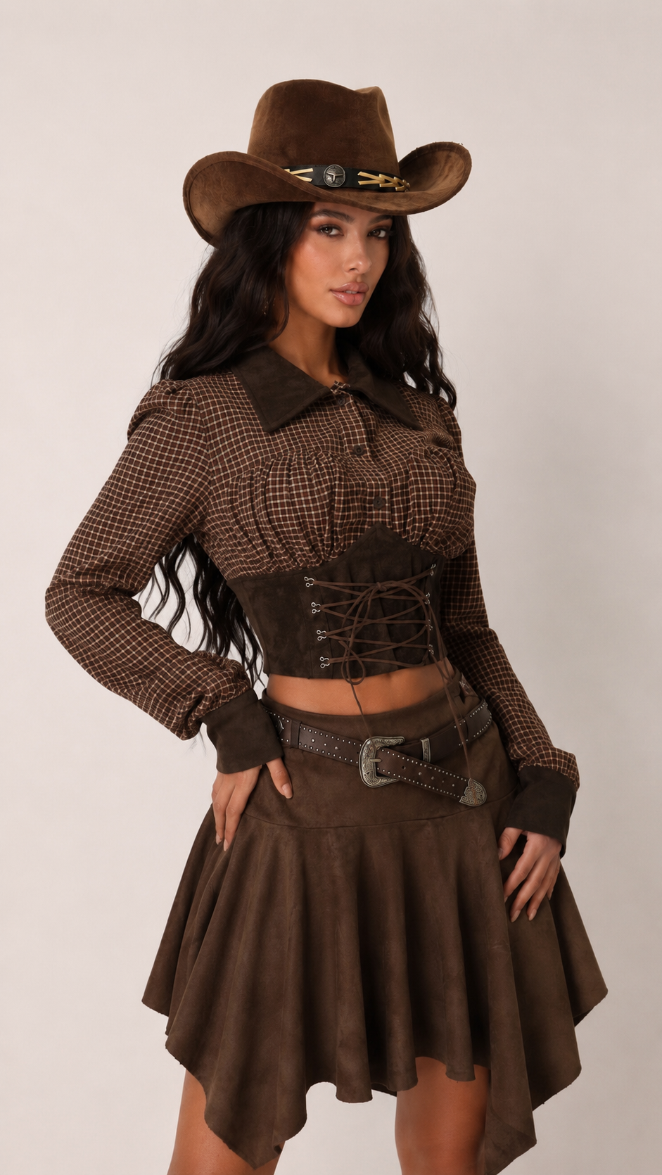 Cowboy cropped shirt