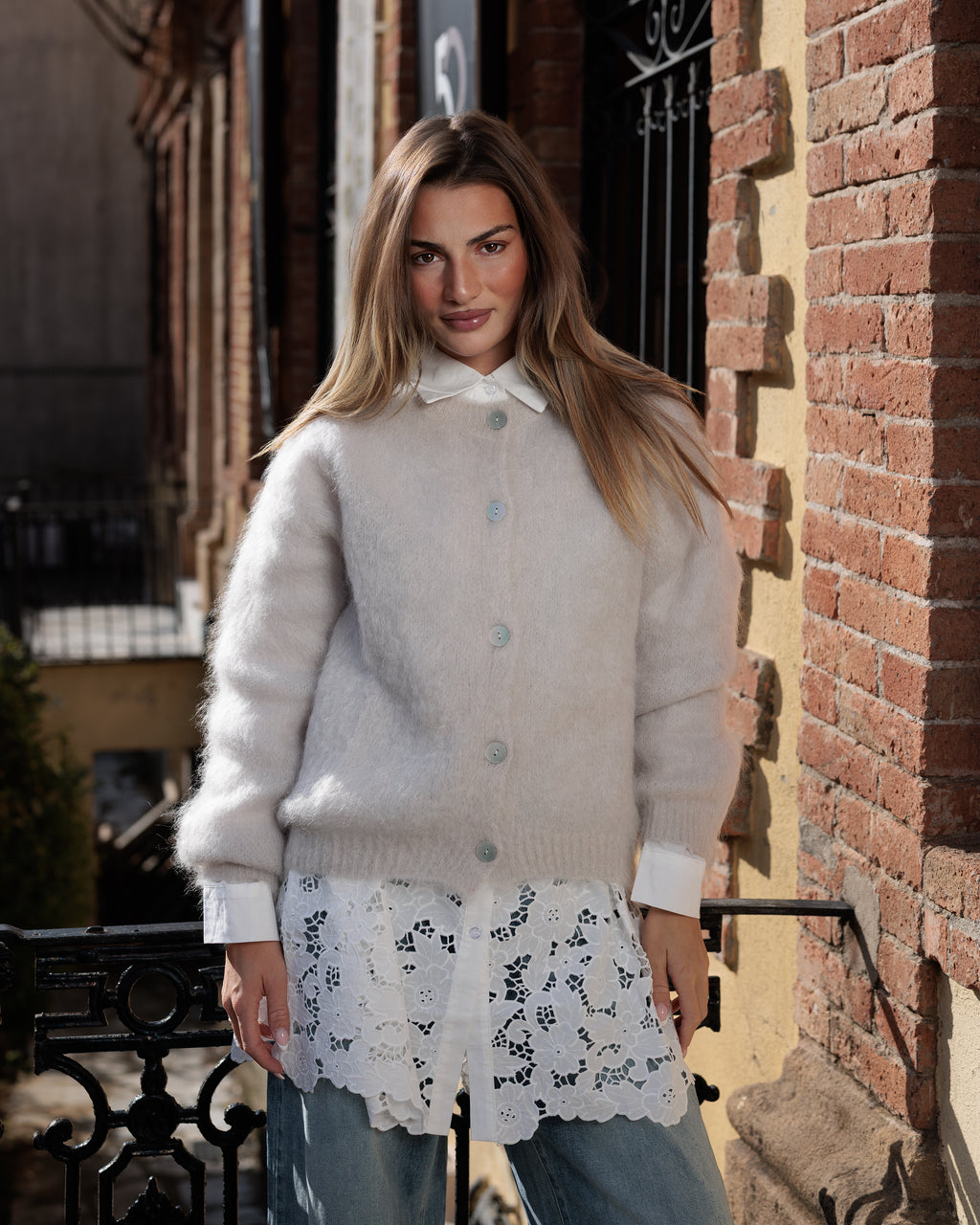 Kid Mohair Knitted Jacket
