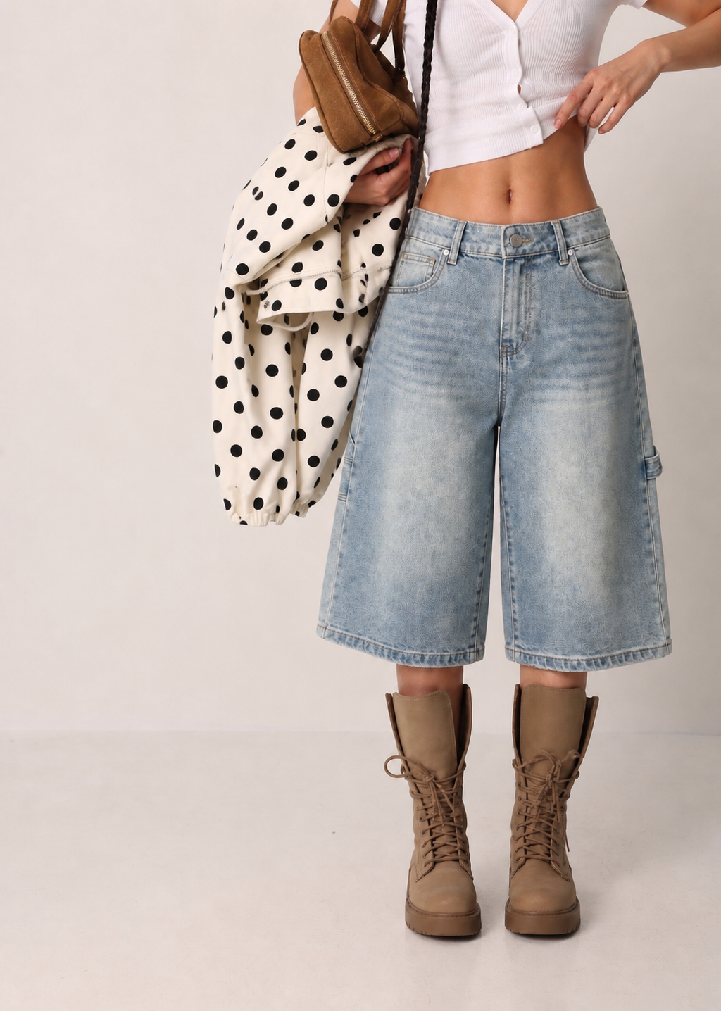 3/4 Denim Shorts