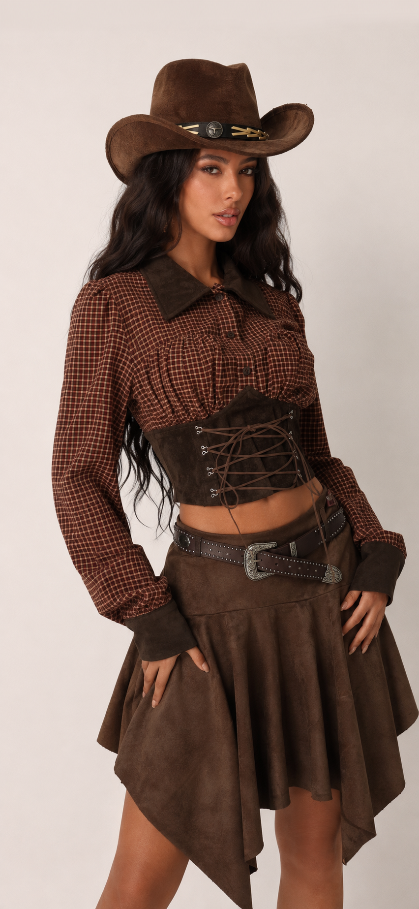 Cowboy cropped shirt
