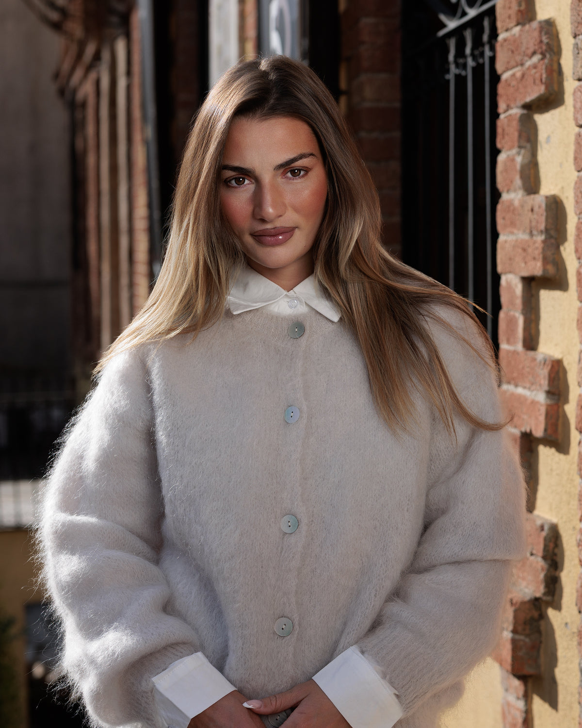 Kid Mohair Knitted Jacket